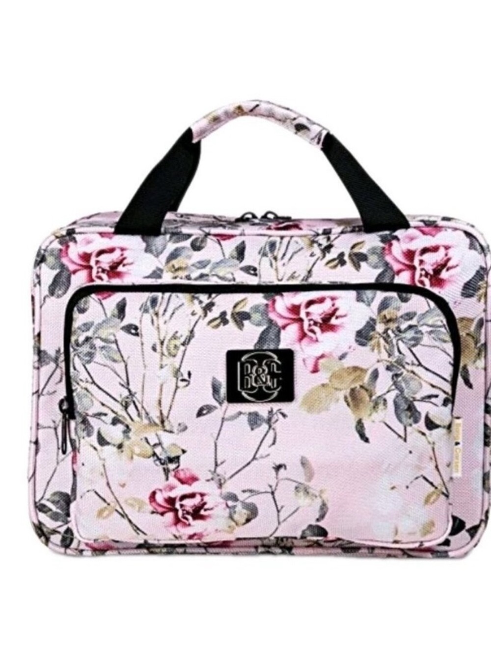 Bang And Carsen Pink Floral Large Travel Toiletry Cosmetics Hanging Bag NWT’s